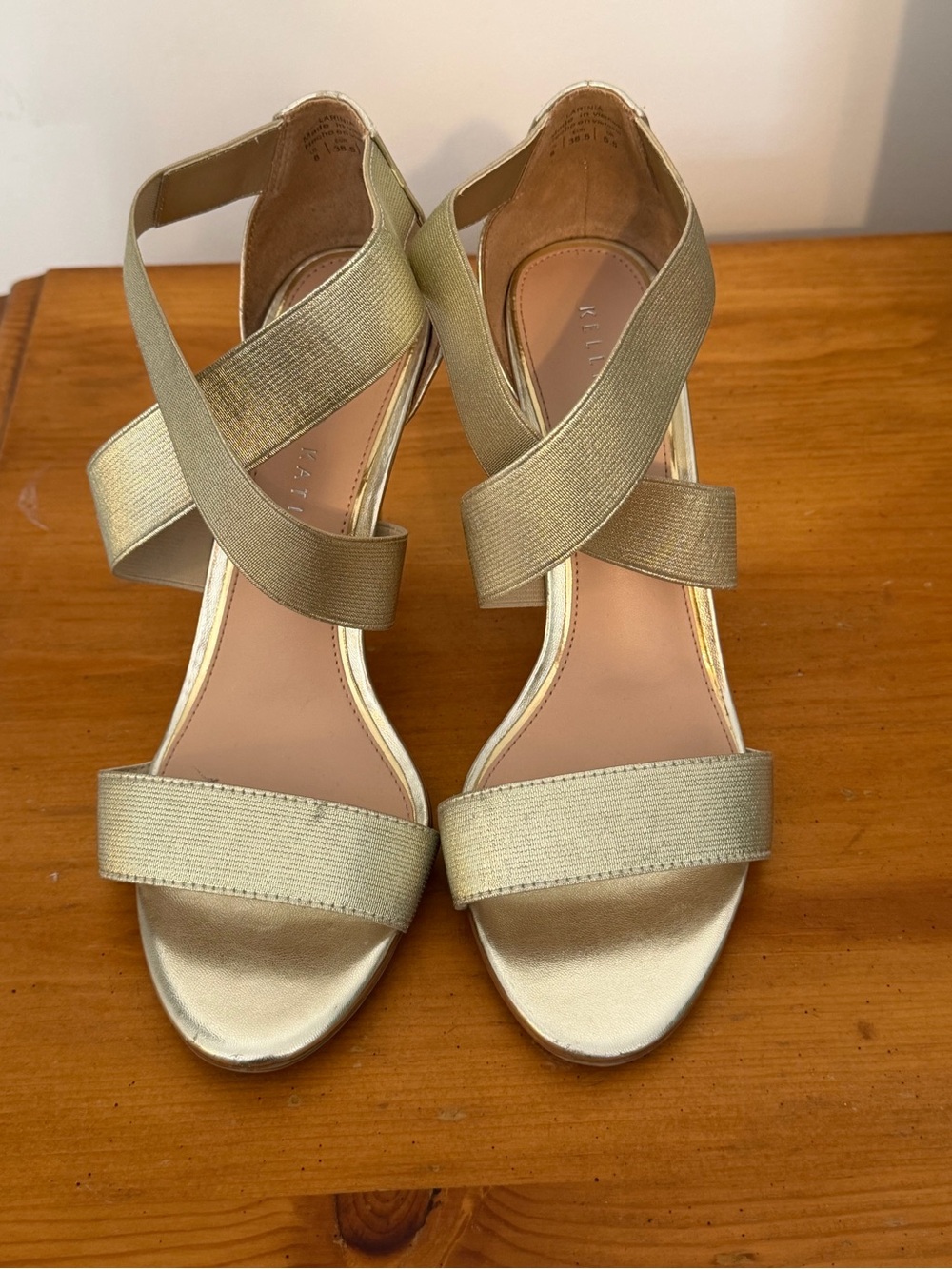 Mix No. 6 Metallic Gold Cross-Strap Sandals